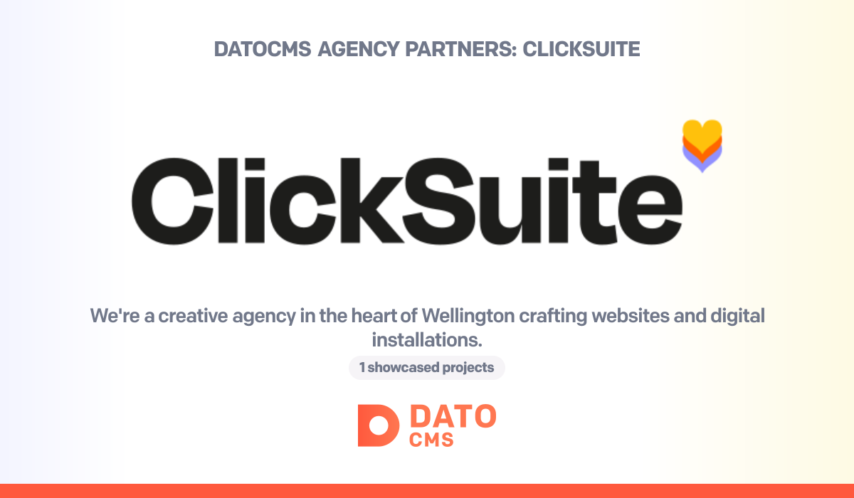 Datocms Logo ClickSuite — DatoCMS Partners — DatoCMS