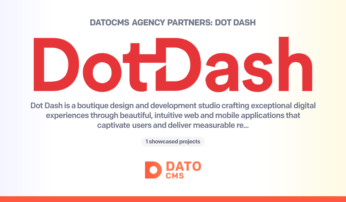 Datocms Logo Dot Dash — DatoCMS Partners — DatoCMS