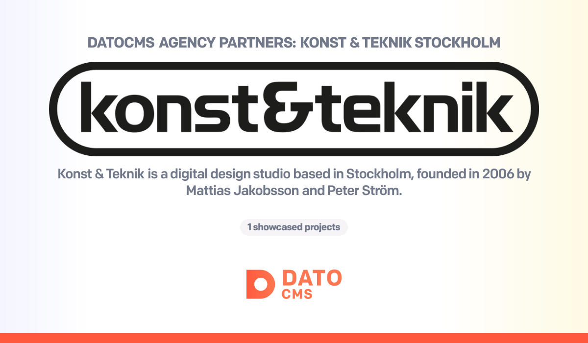 Datocms Logo Konst & Teknik Stockholm — DatoCMS Partners — DatoCMS