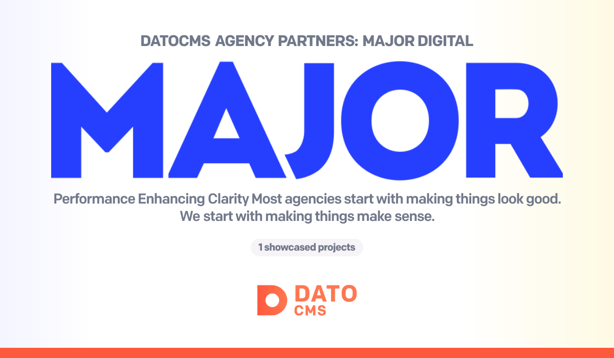 Datocms Logo MAJOR Digital — DatoCMS Partners — DatoCMS