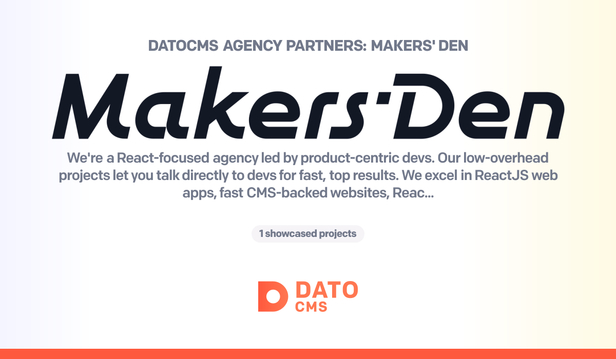 Datocms Logo Makers' Den — DatoCMS Partners — DatoCMS
