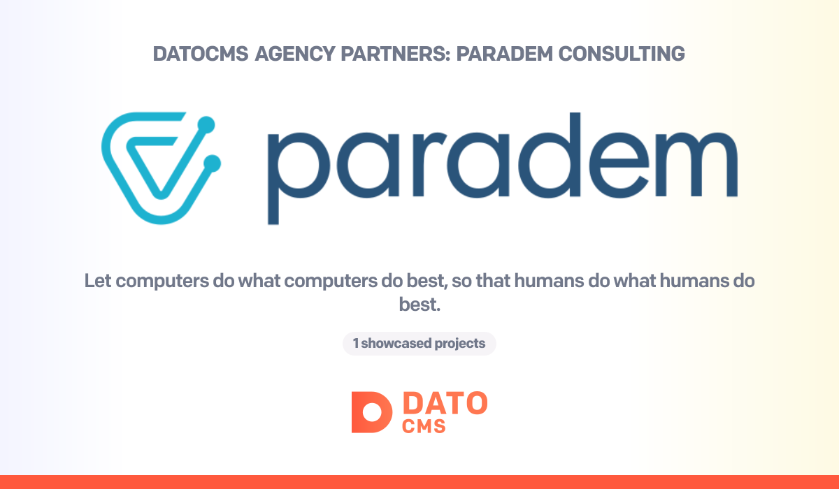 Datocms Logo Paradem Consulting — DatoCMS Partners — DatoCMS