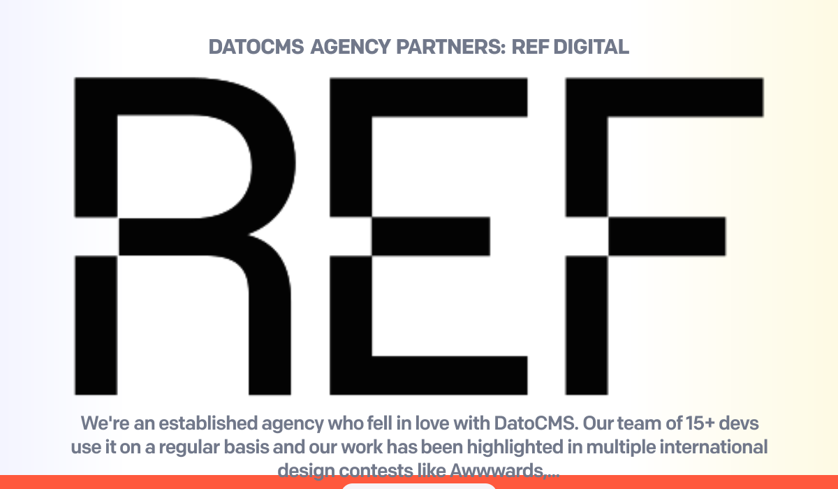 Datocms Logo REF Digital — DatoCMS Partners — DatoCMS
