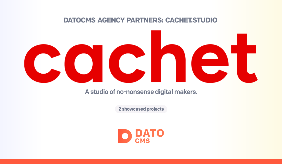 Datocms Logo cachet.studio — DatoCMS Partners — DatoCMS