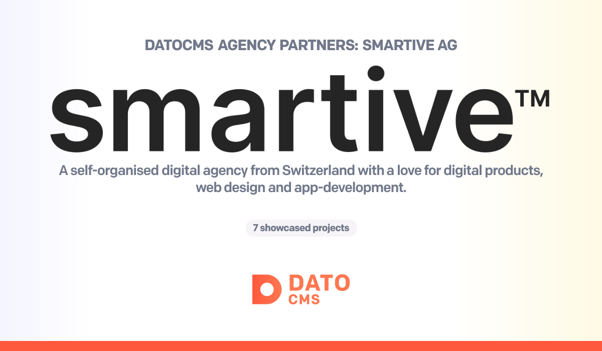 Datocms Logo smartive AG — DatoCMS Partners — DatoCMS