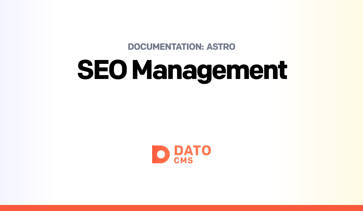 Astro: SEO Management — DatoCMS Docs