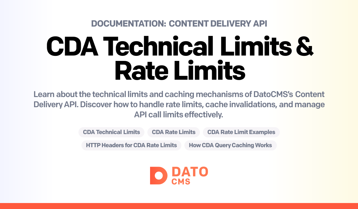 Cda Sample Api Content Delivery API: CDA Technical Limits & Rate Limits — DatoCMS Docs