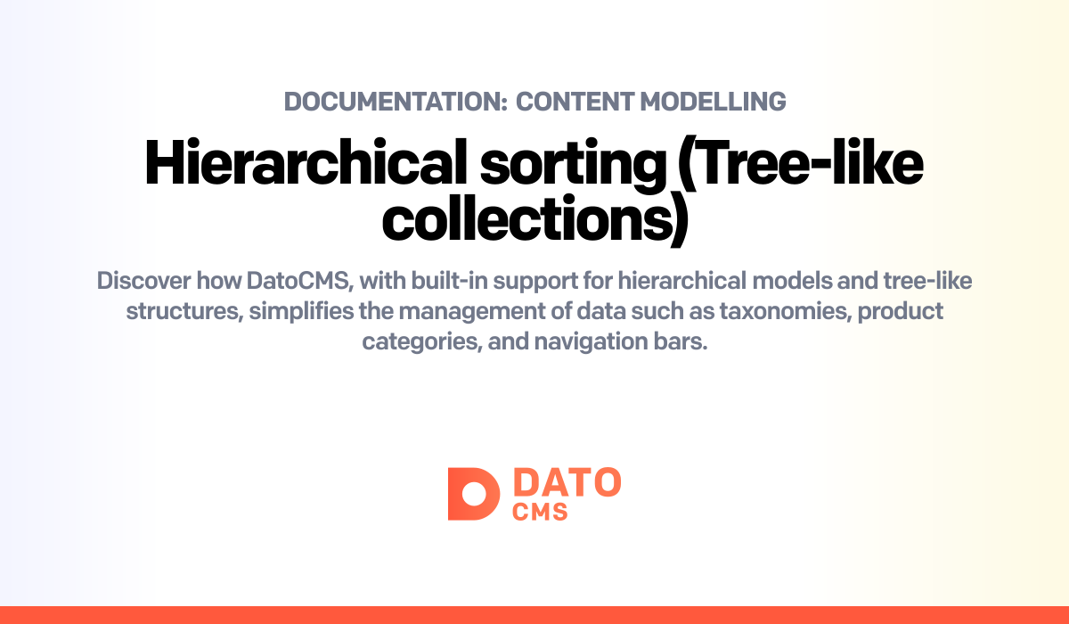 Hierarchical sorting (Tree-like collections) — DatoCMS