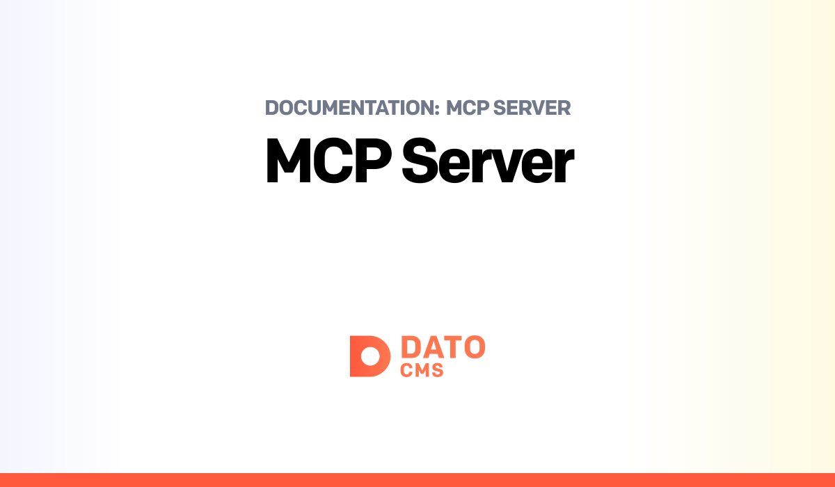 MCP Server — DatoCMS Docs