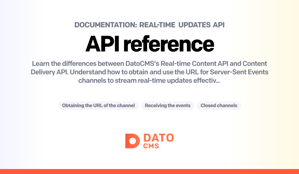 Real-time Updates API: API reference — DatoCMS Docs