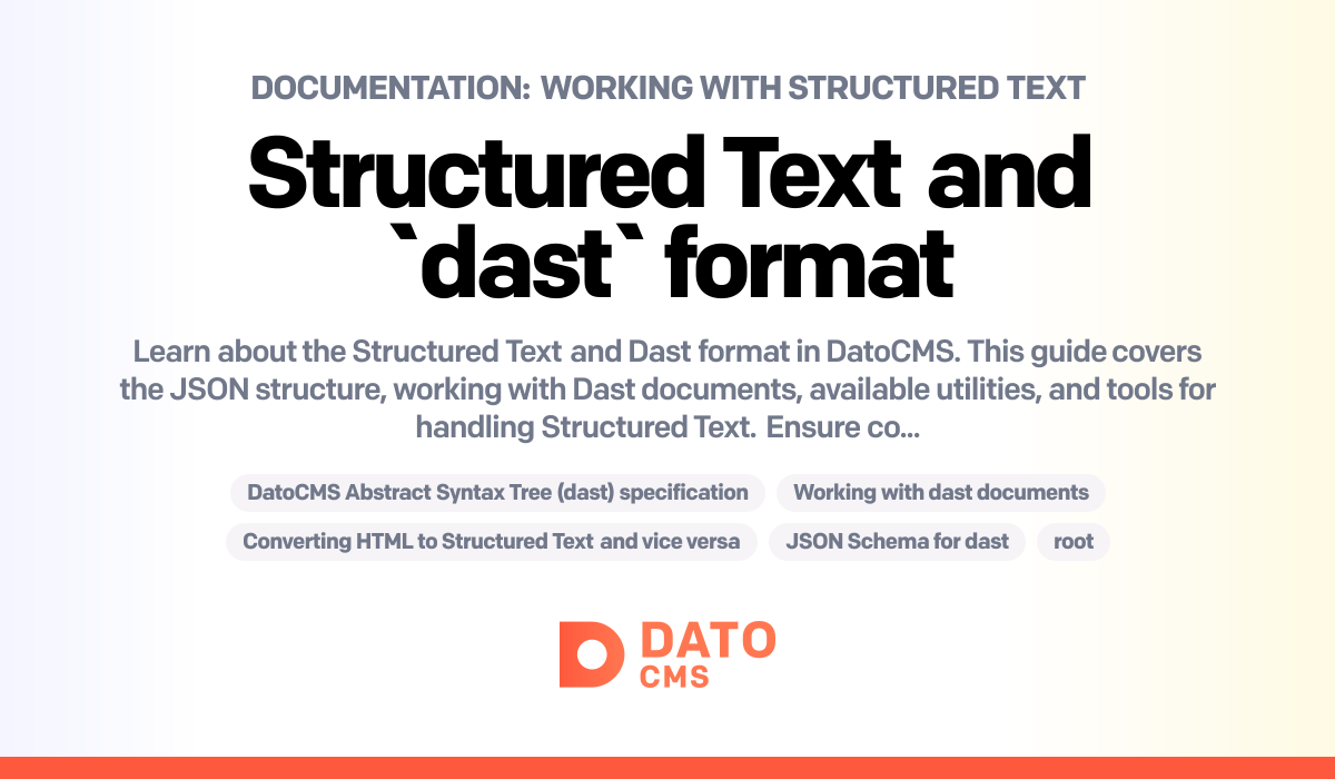 Working with Structured Text: Structured Text and `dast` format ...